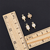 8Pcs 4 Styles Brass Micro Pave Clear Cubic Zirconia Connector Charms KK-DC0003-36-3