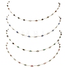 Handmade 3MM Faceted Round Mixed Gemstone Beads & 316 Stainless Steel Round Link Chains Necklaces NJEW-JN05872-2