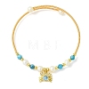 Brass Micro Pave Clear Cubic Zirconia Charm Bangles BJEW-JB13992-3