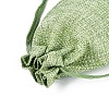Polyester Imitation Burlap Packing Pouches Drawstring Bags ABAG-R005-14x10-02-2