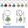 14Pcs 7 Style Chip Gemstone Keychain KEYC-FH0001-17-2