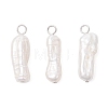 Natural Baroque Pearl Keshi Pearl Pendants PALLOY-JF04553-02-1