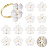 16Pcs Flower Alloy Enamel Napkin Rings AJEW-DC0003-87-1