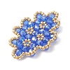Woven Glass Beaded Connector Charms PALLOY-MZ01201-01-4