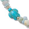 Natural Flower Amazonite Chip Beaded Stretch Bracelets BJEW-JB10689-04-3