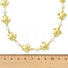 Ocean 304 Stainless Steel Sea Animals Handmade Link Chain Necklaces with White Round Shell Pearl Beads NJEW-JN06097-01-4