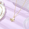 Brass Micro Pave Cubic Zirconia Pendant Necklaces NJEW-JN06458-1