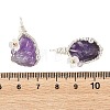 Copper Wire Wrapped Natural Amethyst Pendants PALLOY-TA00435-3