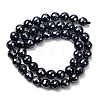 Electroplated Natural Agate Beads Strands G-B191-A07-8mm-18-4