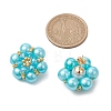 Glass Seed Beads Flower Stud Earrings EJEW-MZ00349-04-3