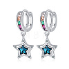Brass & Cubic Zirconia Hoop Dangle Earrings WG36A3A-01-2