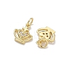 Brass Micro Pave Clear Cubic Zirconia Pendants KK-K420-09G-2