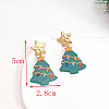 Christmas Polymer Clay & Brass Dangle Stud Earrings FS-WGF7104-09-1
