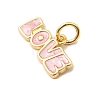 Brass Enamel Charms KK-A268-10G-03-2