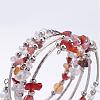 Five Loops Wrap Carnelian(Dyed) Beads Bracelets BJEW-JB02589-02-2