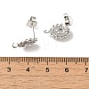 Rack Plating Brass Oval Stud Earrings Findings EJEW-H004-06P-3