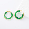 304 Stainless Steel Resin Hoop Earrings for Women KT0951-2-1