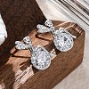 Brass Micro Pave Cubic Zirconia Stud Earrings EJEW-D288-18P-1