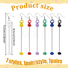 7 Pairs 7 Styles Brass with Iron Bar Beadable Hoop Earring Findings EJEW-NB00001-2