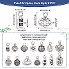 42Pcs 14 Styles Tibetan Style Alloy Pendants FIND-GA0003-73-2