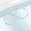 925 Sterling Silver Huggie Hoop Earrings EJEW-C179-05B-S-2