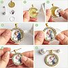 DIY Flat Round Pendant Brooch Making Kits DIY-CA0004-03-6