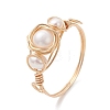 Natural Pearl Finger Rings RJEW-JR00990-2