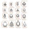 96Pcs 16 Style Tibetan Style Alloy Chandelier Component Links FIND-TA0002-58-11
