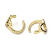 Rack Plating Brass Enamel Heart Cuff Earrings for Women EJEW-C097-15G-3