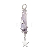 3Pcs 3 Styles Electroplated Natural Quartz Crystal Nuggets Copper Wire Wrapped Pendants PALLOY-JF03128-02-3