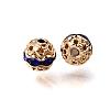 Brass Rhinestone Beads RB-K001-01G-03-1