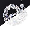 Electroplate Transparent Glass Beads Strands EGLA-N055-02-3