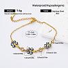 304 Stainless Steel Enamel Link Bracelets with Crystal Rhinestone EA0666-1-1