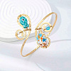 Bohemian Ocean Alloy & Resin & Plastic Pearl Fish Spiral Cuff Arm Bangles for Women WGA2359-02-1