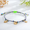 Adjustable Ocean Stainless Steel Charm Braided Cotton Cord Bracelets CF1138-5-1