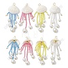 4Pcs 4 Colors Glass Seed Beaded Jellyfish Pendants PALLOY-FS00049-1