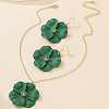 Flower Alloy Enamel Pendant Necklace & Dangle Earring FS-WG56F9D-04-1