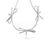 Imitation Leather Bowknot Choker Necklaces with Imitation Pearl WG3BEDF-01-1
