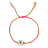 Brass Enamel White Evil Eye Link Braclets FV7122-3-1
