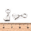 Brass 11:11 Heart European Dangle Charms KK-N259-21P-3