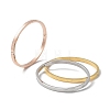 3Pcs 3 Color 304 Stainless Steel Grooved Bangles Set BJEW-F464-08-1