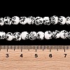 Floral Printed Porcelain Beads PORC-L004-6mm-07-3