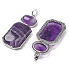 Natural Amethyst Human Body Shaped Pendants G-P552-03P-01-2