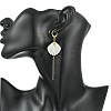 Natural Cultured Freshwater Pearl & Natural Freshwater Shell Earrings for Women EJEW-JE07275-01-3