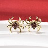 Spider Brass Micro Pave Cubic Zirconia Stud Earrings EJEW-L306-04G-02-1