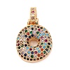 Brass Micro Pave Cubic Zirconia Pendants KK-C076-29O-G02-1