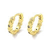 Brass Micro Pave Cubic Zirconia Hoop Earring EJEW-C088-04F-G-1