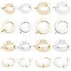 16Pcs 4 Style 201 Stainless Steel Huggie Hoop Earrings Findings STAS-AR0001-36-1