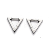 Tarnish Resistant 304 Stainless Steel Triangle Huggie Hoop Earrings STAS-J033-02A-P-2
