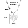 Stainless Steel Heart Pendant Girls Letter Necklaces JH2585-4